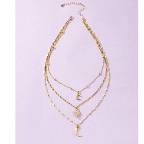 Celestial Moons Star Multilayer Necklace - Picture 3 of 6